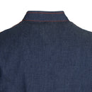 Unisex Denim Chef Jacket Coat Short Sleeves Shirt Kitchen Uniform Blue M