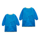 2x Blue Kids Long-sleeve Apron Eating Drawing Painting Craft Baby Smock M L