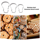 Xmas Snowman Biscuit Mold 3 Set Stainless Steel Plunger Kitchen Home Tools