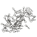 Pack of 100pcs Black Fishing Fastach Clips Fishing Clips Swivels Connector