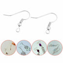 100x New Sterling Earrings Hook Coil Ear Wires DIY Jewelry Findings