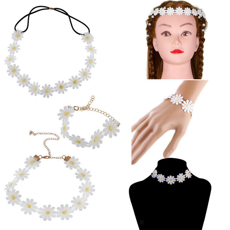 Daisy Hairband Headband Wedding Festival Elastic Flower Floral Hair Garland