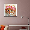 5D DIY Full Drill Diamond Painting Cross Stitch Embroidery (Flowers Cat)