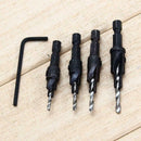 4Pcs #6 #8 #10 #12 HSS Countersink Drill Bit Set Screw 1/4 Hex Shank Wood T #gib
