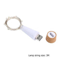 4pcs LED Wine Bottle Cork Light USB Copper Wire Light String (Cold White) A