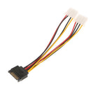 15-Pin Male to 2x 4Pin Female Splitter Power Cable SATA to IDE Cord for PC