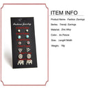 6Pairs Fashion Women Retro Triangle Elephant Turquoise Earrings Stud Jewelry MO