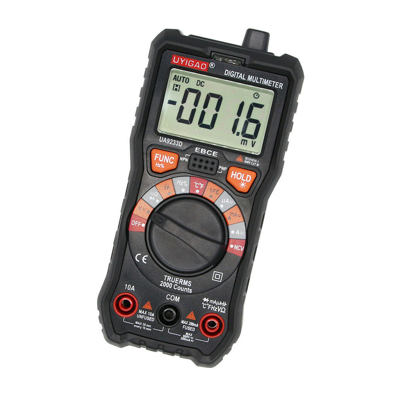 AC/DC Volt Current Meter Digital Multimeter Ohmmeter hFE Temperature Tester