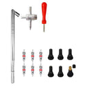 Valve Cores+Valve Stems+Core Remover+Stem Puller+4 Way Tool for Bike Tire Repair