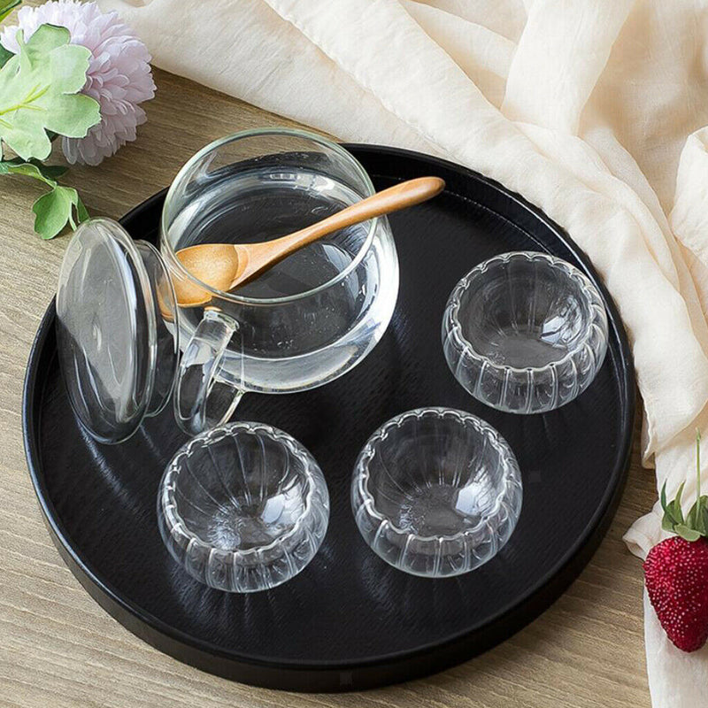 Round Serving Tray Serving Plate 2 Pieces Black Waiter Tray Gastro Tray, ÃƒËœ 27 +