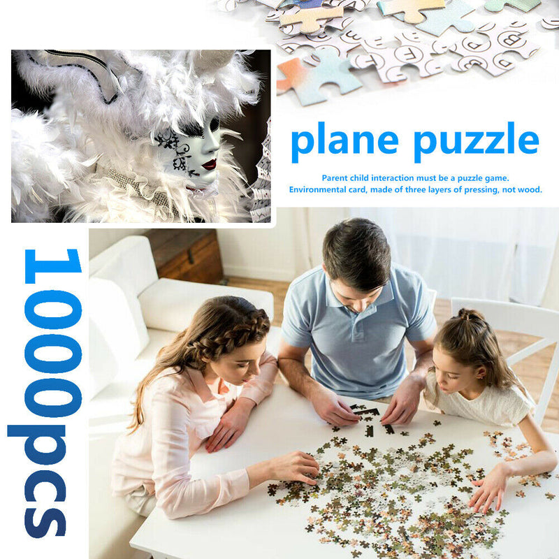 1000pcs DIY Paper Jigsaw Puzzle White Feather Decoration Room Picture Gifts