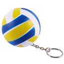 Yellow White Blue 6cm Dia Volleyball Decor Link Chain Keyring