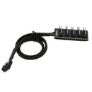 Computer Fans Splitter Hub 1 Female to 5 Way Male 4-Pin/3-Pin HUB Black
