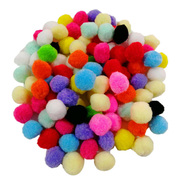 100x Soft Lightweight Cat Toys Pompon Balls For Kitten Cats Craft Projects