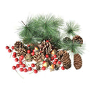 131PC Simulated Pine Cone Red Fruit Spruce Pine DIY Thanksgiving Wreath Material