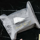 High Grade Embroidery Velvet Box Household Paper Storage Box Car Tray Tissue rit