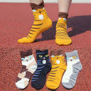 4 Pairs Cotton Ankle Socks Women Girl Autumn Winter Cartoon Cat Print Socks