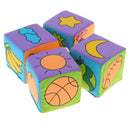 6pcs/Set Baby Soft Cloth Building Blocks Educational Toys Rattles Multicolor
