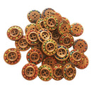 30pcs Round 4 Holes Wood Sewing Buttons for Sewing Craft Clothes Decor Brown