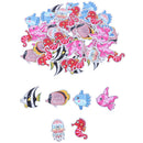 50PCs Wooden Buttons Colorful Mixed Fish Scrapbook Sewing Accessories DIY Cra3C
