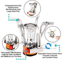 2PCS Portable Camping Stoves Backpacking Stove with Piezo Ignition Adjustab