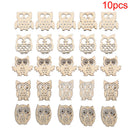 50Pcs Mix Hollow Owl Wooden Ornament DIY Craft Slices Art Decoration Scrapb BX