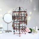 144 Holes Rotatable Women Jewelry Rack 4 Layers Studs Display Stand Holder