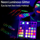 24 Colors Eyeshadow Palette Glitter-Matte Glow In Dark Halloween Make-up U7O3