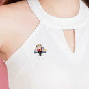 Crystal Santa Claus Animal Pin Brooch Clothes Lapel Badges Christmas Gift