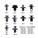 100Pcs Plastic Mixed Screw Rivet Clip Fastener Set For Car Trunk Bumper Fen OZ