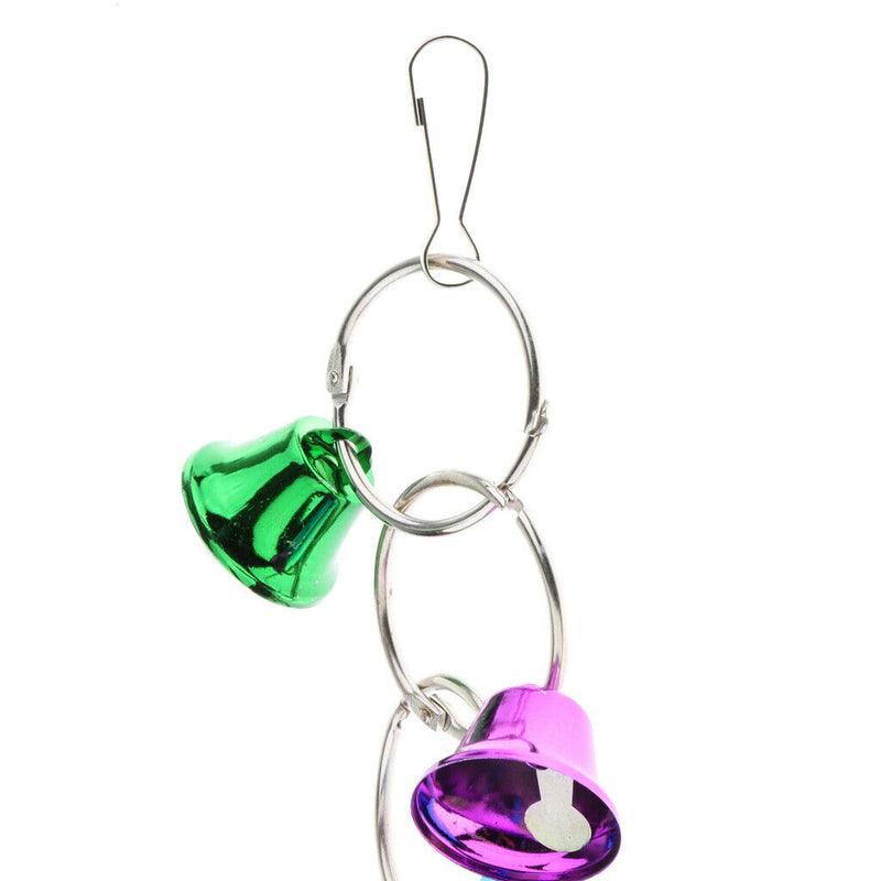 Bird Swing Toys with Colorful Wood Bells - Hanging Swing Toys for Budgie