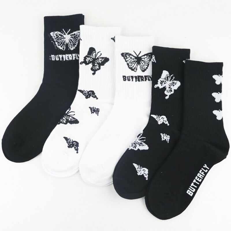 5 pairs Butterfly Socks Women Streetwear Socks Fashion Fashion Skateboard So.kz