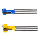 2Pcs Professional 1/4" Shank Router Bit Woodworking Keyhole Cutter 3/8"&1/2"