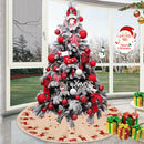 96cm Christmas Tree Skirt Carpet Xmas Tree Ornaments New Year Decor (Linen)