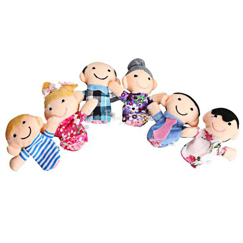 6pcs Baby Kids Plush Cloth Play Game Learn Story Family Finger Puppets Toys