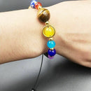 Natural Stone Beads Galaxy Planets Solar System Bracelet Bangle