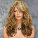 Women Ladies Fashion Long Wavy Blonde Party Curly Wig Ful D4G0 x Fiber O3B8