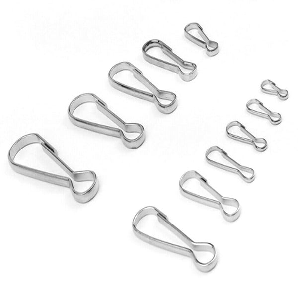100pcs Stainless Steel Carabiners Spring Snap Clasp Outdoor Hardware 40mm