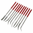 160 x 4mm Lapidary Bent Curved Diamond Needle Files Red Handle 10 Pcs J2F2