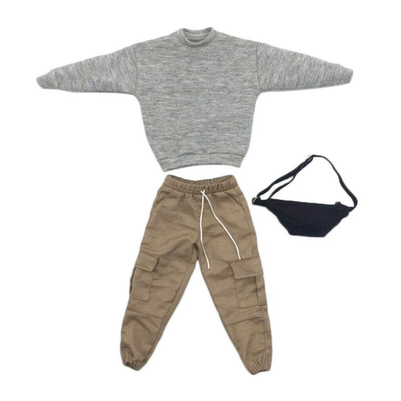 1/6 Mens Sweatshirt Trousers Bag Outfits Full Set Accessories for