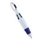 White Blue Plastic Barrel Multicolor 4 in 1 Ballpoint Pen for Students D5B7