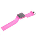 Pink Luxury Sport Style LED Digital Watch Mirror Surface Silicone for Lady