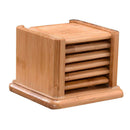 Bamboo Drink Coaster Home Office Mugs Coater Mat & Holder Square 9x8.6x7cm