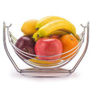Iron Fruit Basket Vegetable Drain Swinging Bowl Rack Storage Stand H L0Z1