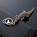 Creative Rhinestone Crocodile Keychain Car Bag Keyring Holder Pendant Gift
