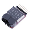 Professional BX100 1-8S Lipo Battery Voltage Tester Low Voltage Buzzer Alarm/
