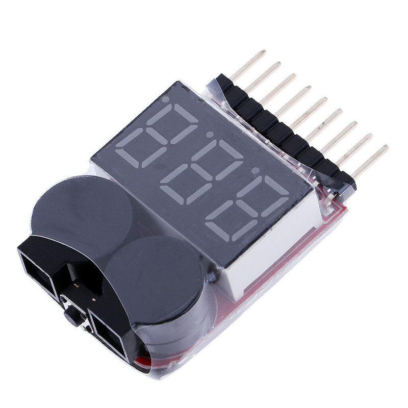 Professional BX100 1-8S Lipo Battery Voltage Tester Low Voltage Buzzer Alarm/