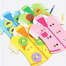 Wooden Threading Lacing Sew-on Buttons Pre-School Puzzle Toys for Boys Girls