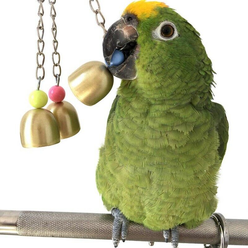 Parrot Bird Toys Pet Bird Cage Hanging Bell, Colorful Chowing Hanging Swing