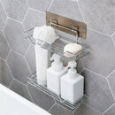 Double Layer Bathroom Organizer Stainless Steel Storage Shelf Kitchen Bathr